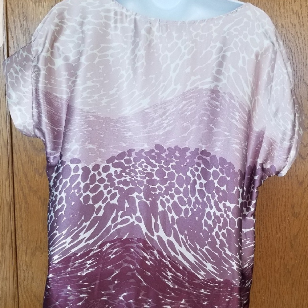 New York & company purple animal print blouse - Picture 3 of 8